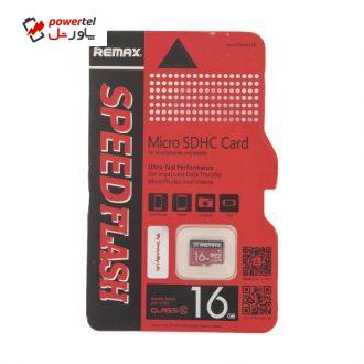 کارت حافظه micro SDHC ریمکس مدل Speed Flash کلاس 10 ظرفیت 16 گیگابایت کارت حافظه micro SDHC ریمکس مدل Speed Flash کلاس 10 ظرفیت 16 گیگابایت