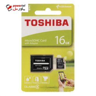 کارت حافظه microSDHC توشیبا مدل M102 کلاس 4 همراه با آداپتور SD ظرفیت 16 گیگابایت کارت حافظه microSDHC توشیبا مدل M102 کلاس 4 همراه با آداپتور SD ظرفیت 16 گیگابایت