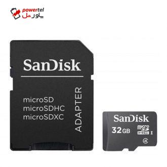 کارت حافظه microSDHC سن دیسک سری SDSDQM ظرفیت 32گیگابایت به همراه آداپتور SD