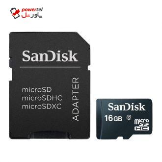 کارت حافظه microSDHC سن دیسک مدل Ultra کلاس 10 ظرفیت 16 گیگابایت به همراه آداپتور SD کارت حافظه microSDHC سن دیسک مدل Ultra کلاس 10 ظرفیت 16 گیگابایت به همراه آداپتور SD