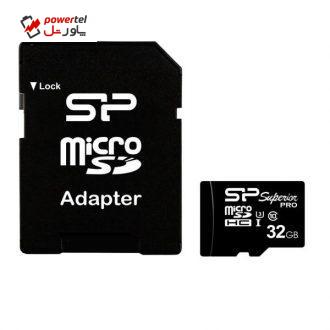 کارت حافظه microSDHC سیلیکون پاور مدل Superior Pro کلاس 10 استاندارد UHS-I U3 سرعت 90MBps همراه با آداپتور SD ظرفیت 32 گیگابایت کارت حافظه microSDHC سیلیکون پاور مدل Superior Pro کلاس 10 استاندارد UHS-I U3 سرعت 90MBps همراه با آداپتور SD ظرفیت 32 گیگابایت