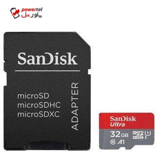 کارت حافظه microSDHC مدل Ultra A1 کلاس 10 استاندارد UHS-I سرعت 98MBps ظرفیت 32 گیگابایت به همراه آداپتور SD کارت حافظه microSDHC مدل Ultra A1 کلاس 10 استاندارد UHS-I سرعت 98MBps ظرفیت 32 گیگابایت به همراه آداپتور SD