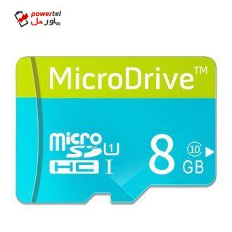 کارت حافظه microSDHC میکرودرایو مدل DR8009 کلاس 10 ظرفیت 8 گیگابایت وکیوم آبی همراه با آداپتر SD کارت حافظه microSDHC میکرودرایو مدل DR8009 کلاس 10 ظرفیت 8 گیگابایت وکیوم آبی همراه با آداپتر SD