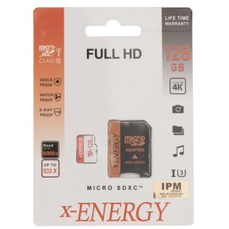 کارت حافظه microSDXC ایکس انرژی مدل IPM کلاس 10 استاندارد U3 سرعت 80MBps همراه با آداپتور SD ظرفیت 128 گیگابایت کارت حافظه microSDXC ایکس انرژی مدل IPM کلاس 10 استاندارد U3 سرعت 80MBps همراه با آداپتور SD ظرفیت 128 گیگابایت