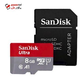 کارت حافظه microSDXC سن دیسک مدل Ultra کلاس 10 استاندارد UHS-I U3 سرعت 48MBpsظرفیت 8 گیگابایت به همراه آداپتور SD