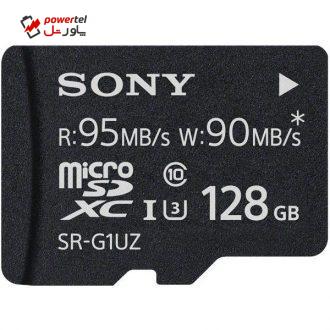 کارت حافظه microSDXC سونی مدل SR-G1UZA/T کلاس 10 استاندارد UHS-I U1 سرعت 90MBps ظرفیت 128 گیگابایت همراه با آداپتور SD کارت حافظه microSDXC سونی مدل SR-G1UZA/T کلاس 10 استاندارد UHS-I U1 سرعت 90MBps ظرفیت 128 گیگابایت همراه با آداپتور SD