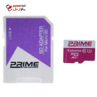 کارت حافظه microSDXC پرایم مدل 01 کلاس 10 استاندارد UHS-I U3 سرعت 95MBps ظرفیت 16 گیگابایت به همراه با آداپتور SD کارت حافظه microSDXC پرایم مدل 01 کلاس 10 استاندارد UHS-I U3 سرعت 95MBps ظرفیت 16 گیگابایت به همراه با آداپتور SD