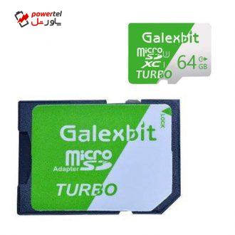 کارت حافظه microSDXC گلکسبیت مدل Turbo کلاس 10 استاندارد UHS-I U3 سرعت 70MBps ظرفیت 64 گیگابایت به همراه آداپتور SD