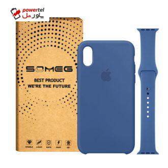 کاور گوشی سومگ مدل Silicone مناسب برای آیفون 10/X به همراه بند سیلیکونی ساعت اپل واچ 42 میلیمتری کاور گوشی سومگ مدل Silicone مناسب برای آیفون 10/X به همراه بند سیلیکونی ساعت اپل واچ 42 میلیمتری