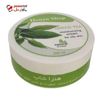 کرم مرطوب کننده هنزا شاپ مدل چای سبز حجم 200 میلی لیتر کرم مرطوب کننده هنزا شاپ مدل چای سبز حجم 200 میلی لیتر