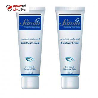 کرم نرم کننده ثمین مدل emollient حجم 100 میلی لیتر مجموعه 2 عددی کرم نرم کننده ثمین مدل emollient حجم 100 میلی لیتر مجموعه 2 عددی