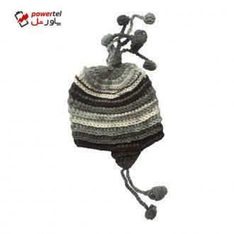 کلاه بافتنی بچگانه مدل شارو رنگ خاکستری کلاه بافتنی بچگانه مدل شارو رنگ خاکستری