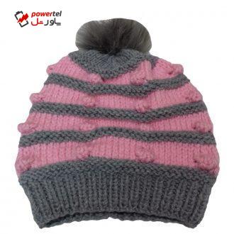 کلاه بافتنی دخترانه طرح گیلاس کد 987