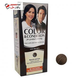 کیت رنگ مو بیگن سری Ash Brown حجم 180 میلی لیتر رنگ قهوه ای خاکستری کیت رنگ مو بیگن سری Ash Brown حجم 180 میلی لیتر رنگ قهوه ای خاکستری