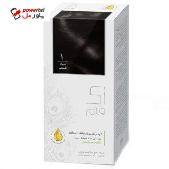 کیت رنگ مو زی فام شماره 1 حجم 50 میلی لیتر سیاه طبیعی کیت رنگ مو زی فام شماره 1 حجم 50 میلی لیتر سیاه طبیعی