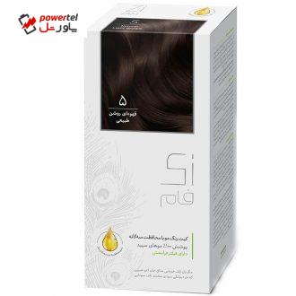 کیت رنگ مو زی فام شماره 5 حجم 50 میلی لیتر قهوه ای روشن طبیعی کیت رنگ مو زی فام شماره 5 حجم 50 میلی لیتر قهوه ای روشن طبیعی