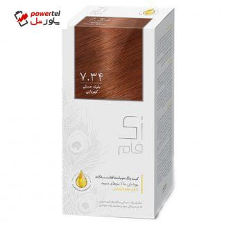 کیت رنگ مو زی فام شماره 7.34 حجم 50 میلی لیتر بلوند عسلی کهربایی