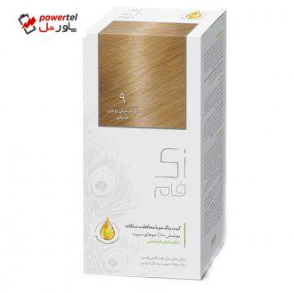 کیت رنگ مو زی فام شماره 9 حجم 50 میلی لیتر بلوند خیلی روشن طبیعی