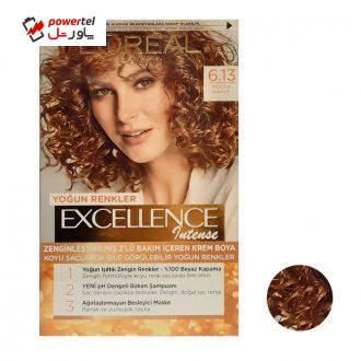 کیت رنگ مو لورآل سری Excellence شماره 6.13 حجم 48 میلی لیتر رنگ مسی کیت رنگ مو لورآل سری Excellence شماره 6.13 حجم 48 میلی لیتر رنگ مسی
