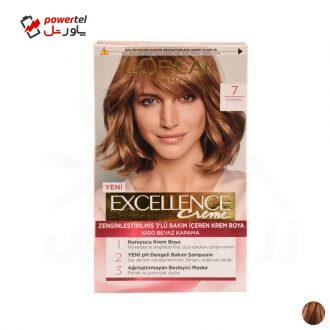 کیت رنگ مو لورآل مدل Excellence شماره 7 حجم 48 میلی لیتر رنگ قهوه ای کیت رنگ مو لورآل مدل Excellence شماره 7 حجم 48 میلی لیتر رنگ قهوه ای