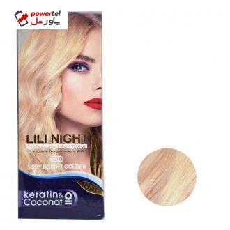 کیت رنگ مو لی لی نایت شماره G10 حجم 120 میلی لیتر رنگ بلوند طلایی بسیار روشن کیت رنگ مو لی لی نایت شماره G10 حجم 120 میلی لیتر رنگ بلوند طلایی بسیار روشن