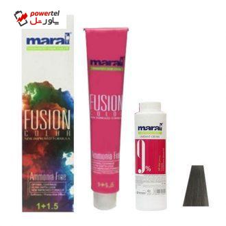 کیت رنگ مو مارال مدل Fusion شماره 4.110 حجم 100 میلی لیتر رنگ خاکستری مات
