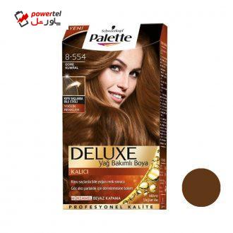 کیت رنگ مو پلت سری DELUXE شماره 554-8 حجم 50 میلی لیتر رنگ بلوند طلایی روشن کیت رنگ مو پلت سری DELUXE شماره 554-8 حجم 50 میلی لیتر رنگ بلوند طلایی روشن
