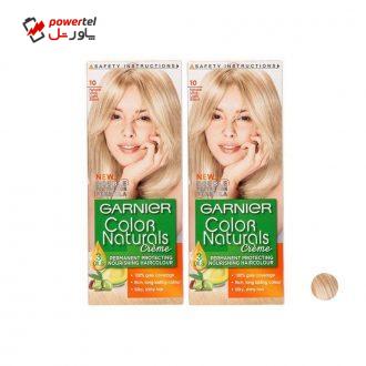 کیت رنگ مو گارنیه شماره 10 حجم 40 میلی لیتر رنگ بلوند مجموعه دو عددی