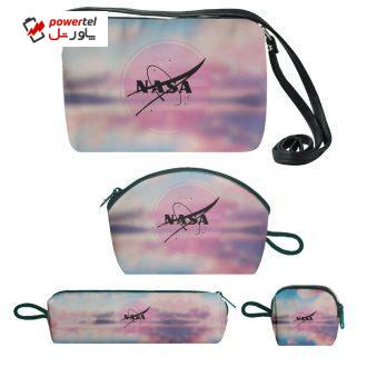 کیف دخترانه طرح nasa کد f147 مجموعه 4 عددی