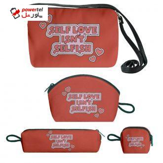 کیف دخترانه طرح self love کد f137 مجموعه 4 عددی کیف دخترانه طرح self love کد f137 مجموعه 4 عددی