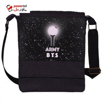 کیف رودوشی چی چاپ طرح BTS Army کد 65582 کیف رودوشی چی چاپ طرح BTS Army کد 65582
