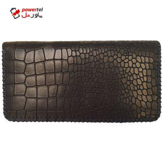کیف پول چرم طبیعی گاوی دست دوز لمونو مدل KL734