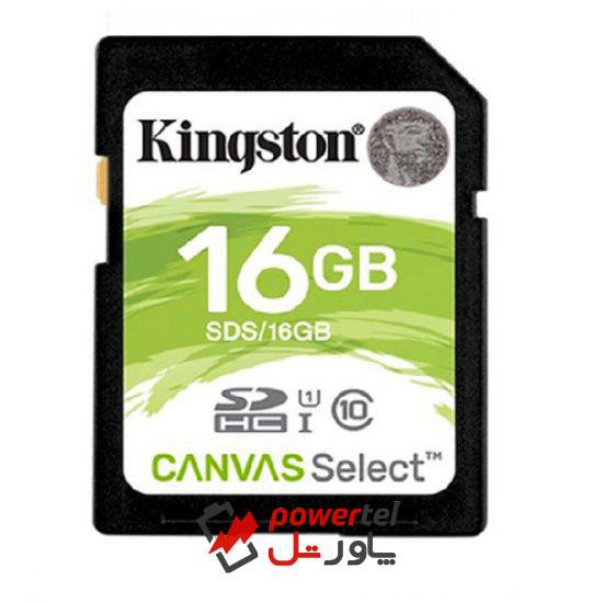 کارت حافظه SDXC کینگستون مدل CANVAS Select کلاس 10 استانداردUHS-I U1سرعت 80MBps ظرفیت 16 گیگابایت