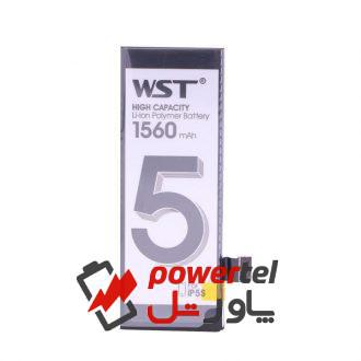 باتری موبایل مدل WST-01 ظرفیت 1560 میلی آمپر ساعت مناسب برای گوشی موبایل اپل IPhone 5s