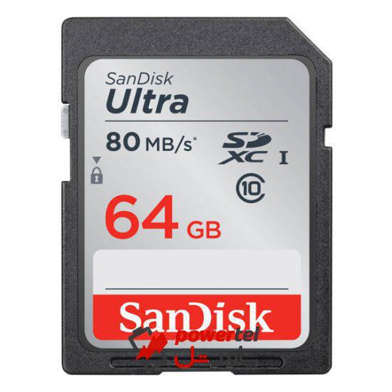کارت حافظه SDXC سن دیسک مدل Ultra UHS-I  کلاس 10 استاندارد UHS-I سرعت 80MBs ظرفیت 64 گیگابایت