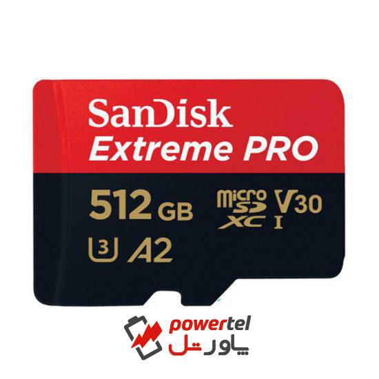 کارت حافظه microSDXC سن دیسک مدل Extreme PRO کلاس A2 استاندارد UHS-I U3 سرعت 170MBs ظرفیت 512 گیگابایت