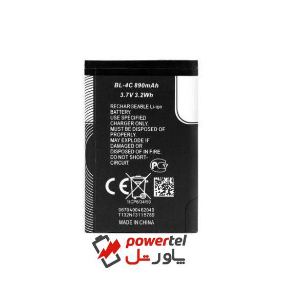 باتری موبایل مدل BL-4C BLACKظرفیت 890 میلی آمپر ساعت مناسب برای گوشی موبایل نوکیا  1202