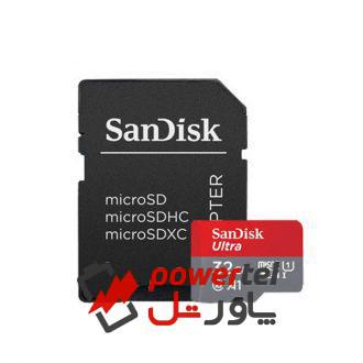 کارت حافظه microSDHC سن دیسک مدل Ultra A1 کلاس 10 استاندارد UHS-I سرعت 98MBps ظرفیت 32 گیگابایت به همراه آداپتور SD