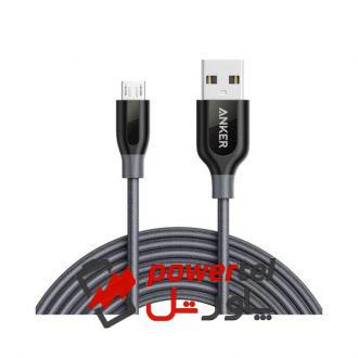 کابل تبدیل USB به microUSB انکر مدل A8144 PowerLine طول 3 متر