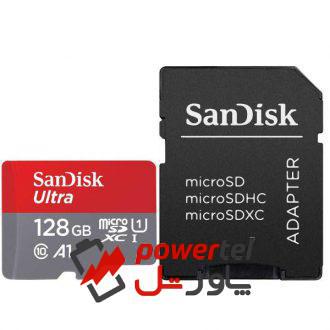 کارت حافظه microSDXC سن دیسک مدل Ultra  کلاس10  استاندارد UHS-I U1 سرعت 100MBps 667X ظرفیت 128 گیگابایت به  همراه با آداپتور SD