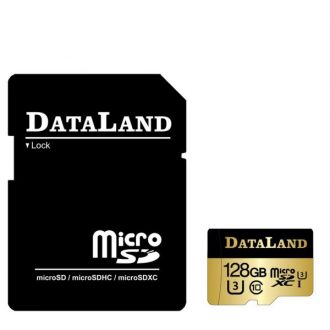 کارت حافظه دیتالند مدل 600x کلاس 10 استاندارد UHS-I U3 سرعت 100MBps ظرفیت 128 گیگابایت همراه با آداپتور SD کارت حافظه دیتالند مدل 600x کلاس 10 استاندارد UHS-I U3 سرعت 100MBps ظرفیت 128 گیگابایت همراه با آداپتور SD