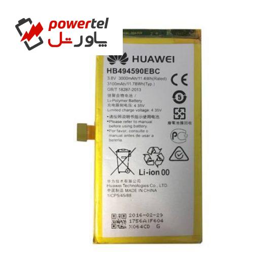 باتری موبایل مدل HB494590ebc  با ظرفیت 3000میلی آمپر ساعت مناسب برای گوشی موبایل هوآوی honor7