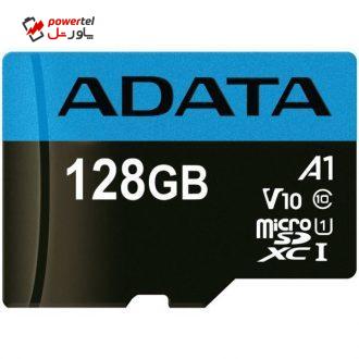 کارت حافظه microSDXC ای دیتا مدل Premier V10 A1 کلاس 10 استاندارد UHS-I سرعت 85MBps ظرفیت 128 گیگابایت کارت حافظه microSDXC ای دیتا مدل Premier V10 A1 کلاس 10 استاندارد UHS-I سرعت 85MBps ظرفیت 128 گیگابایت
