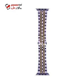 بند فلزی دو رنگ مدل SW-Q مناسب برای اپل واچ 42  میلی متری