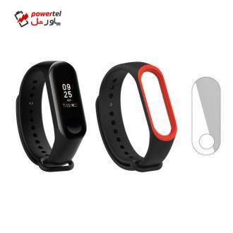 مچ بند هوشمند شیائومی مدل Mi Band 3 به همراه بند سیلیکونی و گلس کد SB