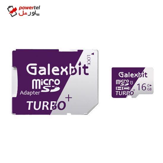 کارت حافظه microSDHC گلکسبیت مدل Turbo+ کلاس 10 استاندارد UHS-I U1 سرعت 80MBps ظرفیت 16 گیگابایت به همراه آداپتور SD