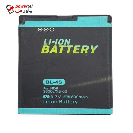 باتری موبایل مدل 3600s ظرفیت 800 میلی آمپر ساعت مناسب برای گوشی موبایل نوکیا X3.02