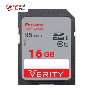 کارت حافظه SDHC وریتی مدل V30 کلاس 10 استاندارد UHS-I سرعت 95MBps ظرفیت 16 گیگابایت کارت حافظه SDHC وریتی مدل V30 کلاس 10 استاندارد UHS-I سرعت 95MBps ظرفیت 16 گیگابایت