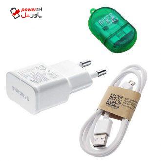 شارژر دیواری مدل EP_WEQ200 به همراه کابل Micro USB و کارت خوان شارژر دیواری مدل EP_WEQ200 به همراه کابل Micro USB و کارت خوان