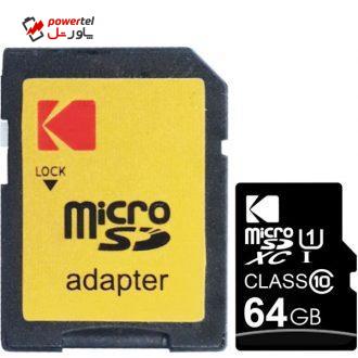 کارت حافظه microSDXC کداک مدل Premium Performance کلاس 10 استاندارد UHS-I U1 سرعت 85MBps ظرفیت 64 گیگابایت به همراه آداپتور SD کارت حافظه microSDXC کداک مدل Premium Performance کلاس 10 استاندارد UHS-I U1 سرعت 85MBps ظرفیت 64 گیگابایت به همراه آداپتور SD